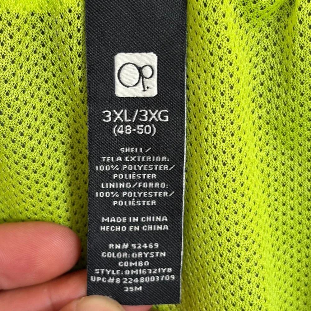 Ocean Pacific Mens Swim Trunks 3XL Dark Gray Neon Yellow Mesh Lined OM16321YB